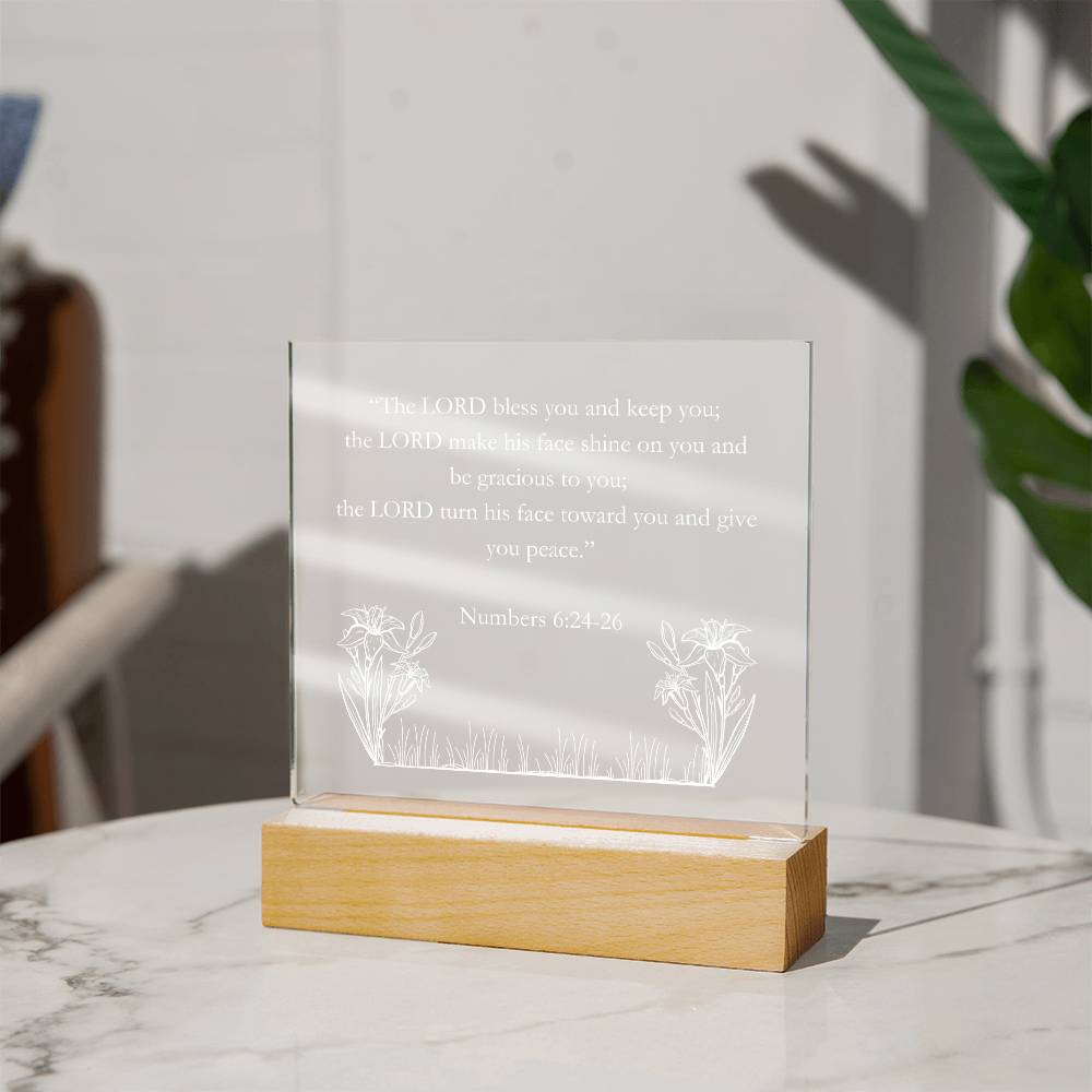 Numbers 6:24-26 Acrylic Square Plaque