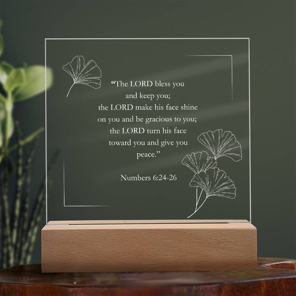 Numbers 6:24-26 (2) Acrylic Square Plaque