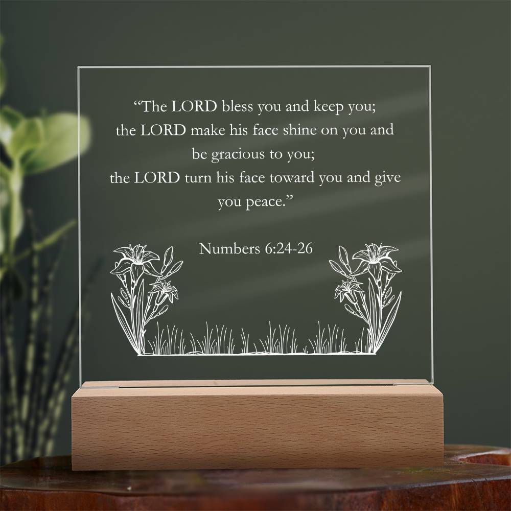 Numbers 6:24-26 Acrylic Square Plaque