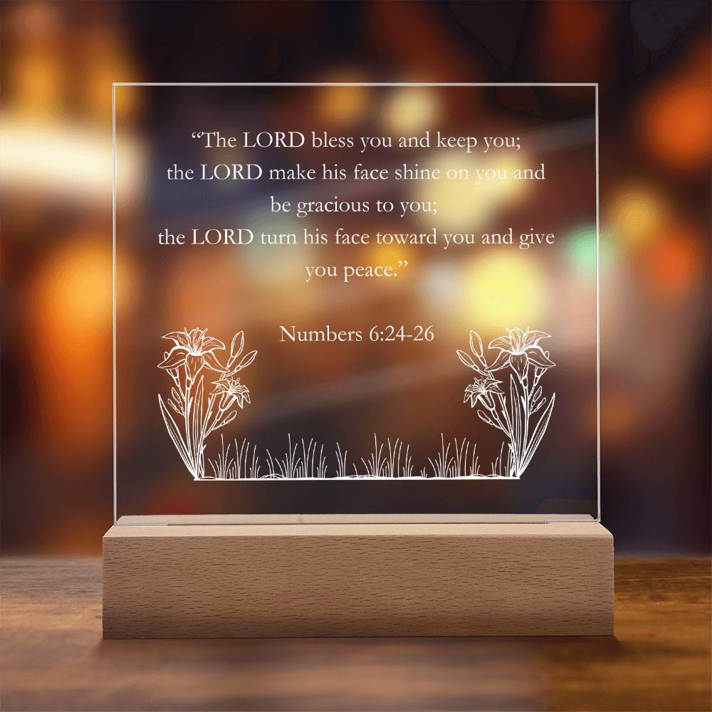 Numbers 6:24-26 Acrylic Square Plaque