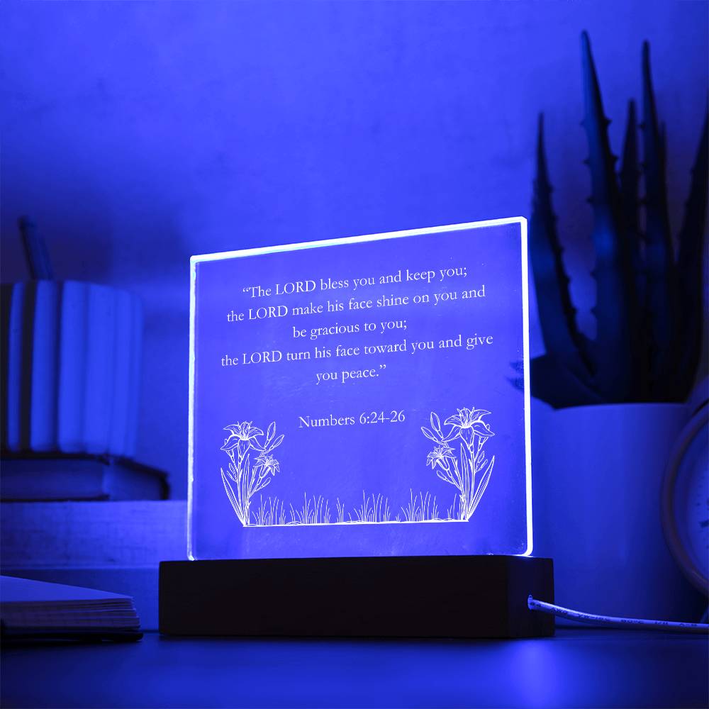 Numbers 6:24-26 Acrylic Square Plaque