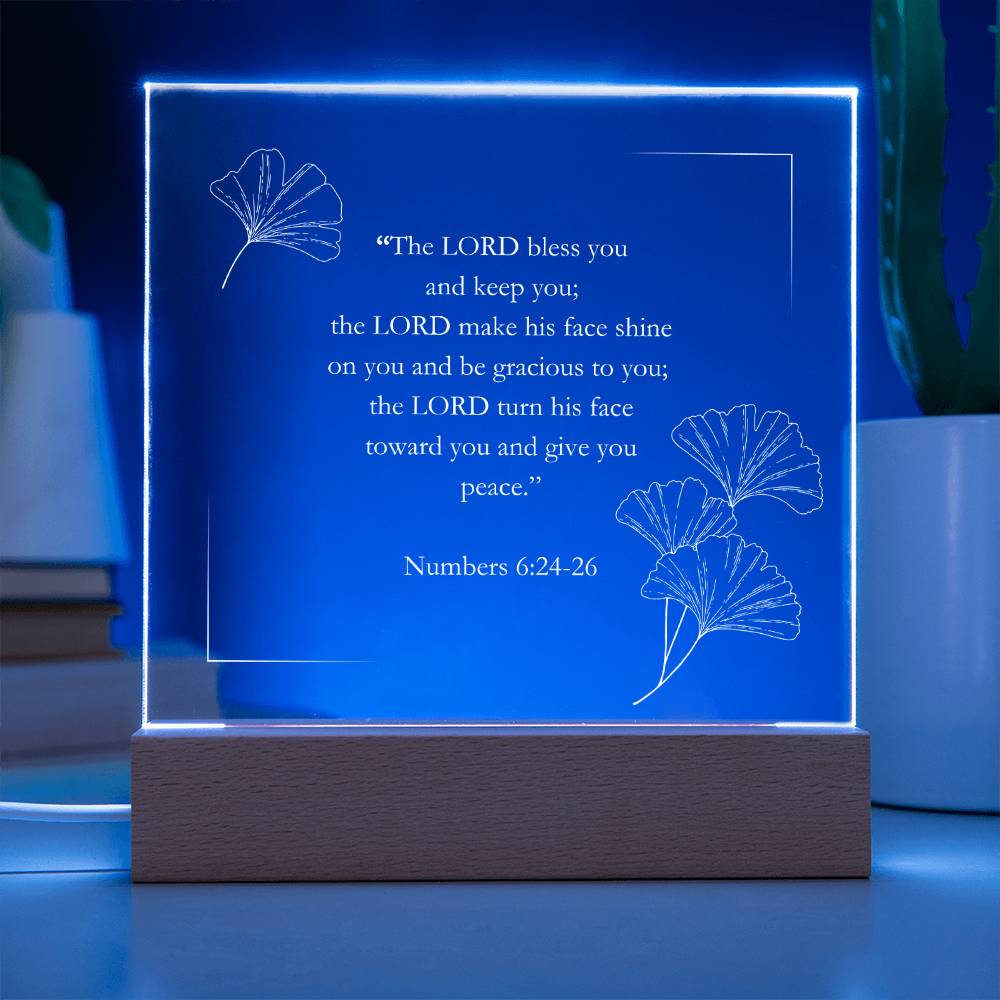 Numbers 6:24-26 (2) Acrylic Square Plaque