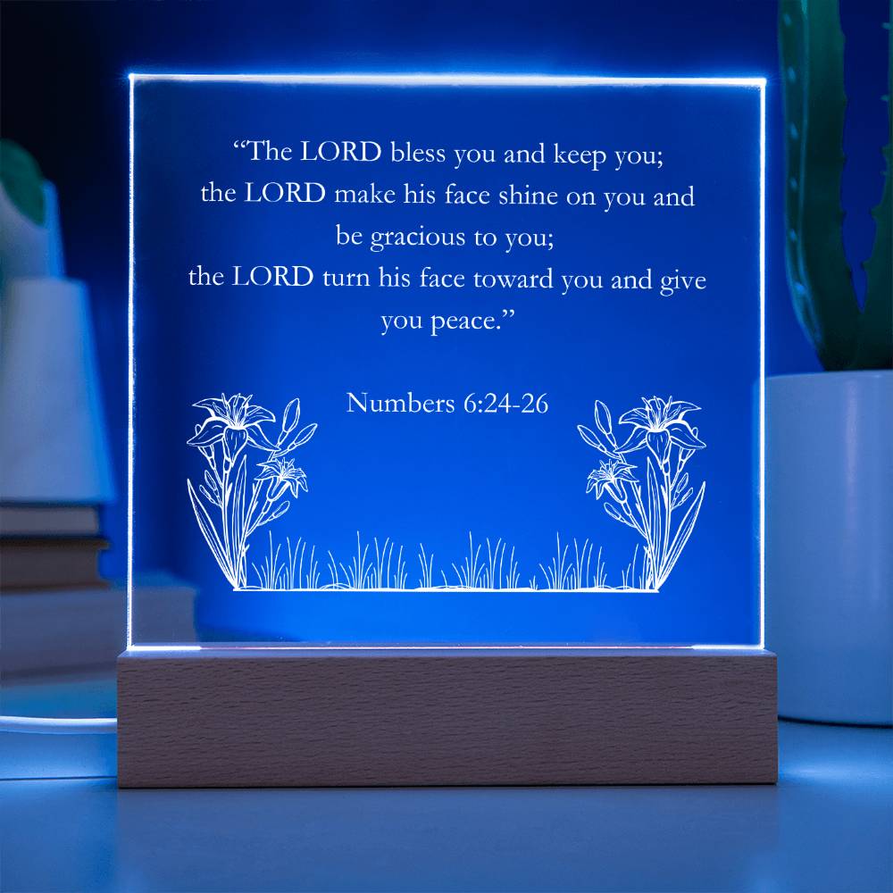 Numbers 6:24-26 Acrylic Square Plaque