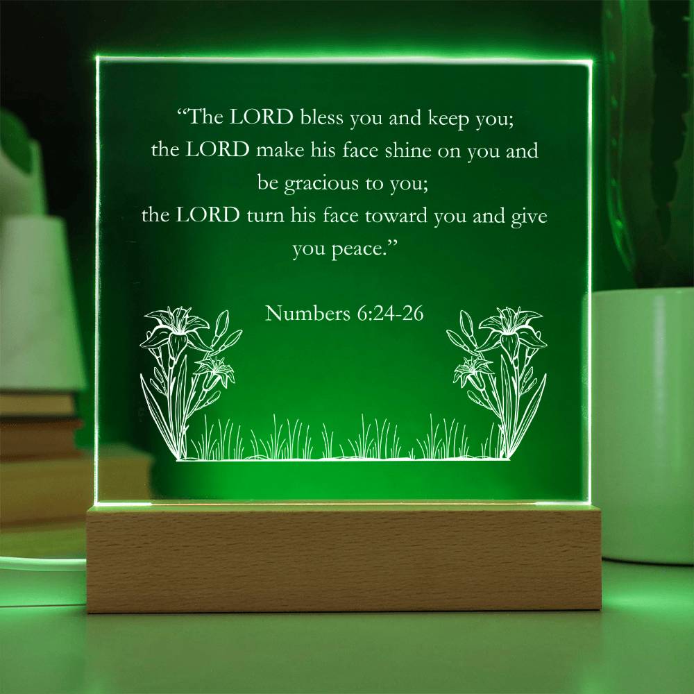 Numbers 6:24-26 Acrylic Square Plaque