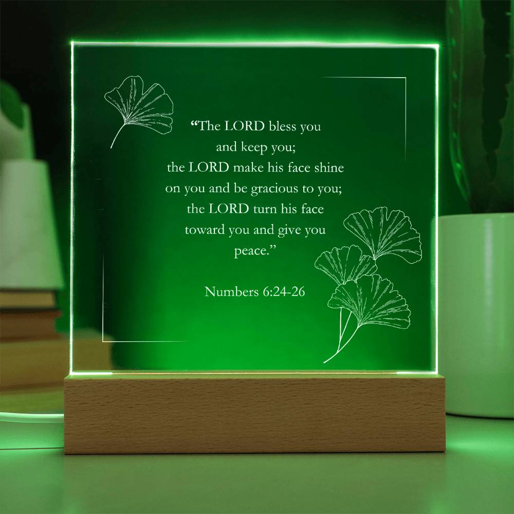 Numbers 6:24-26 (2) Acrylic Square Plaque