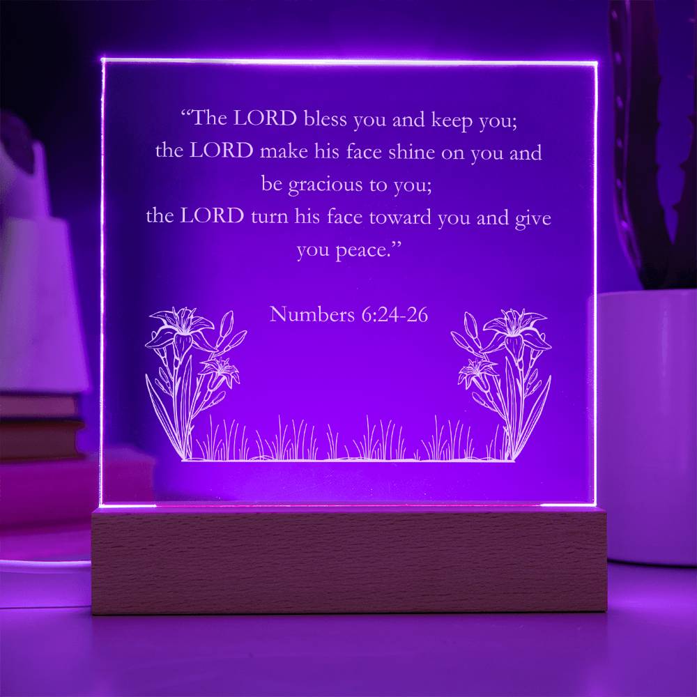 Numbers 6:24-26 Acrylic Square Plaque