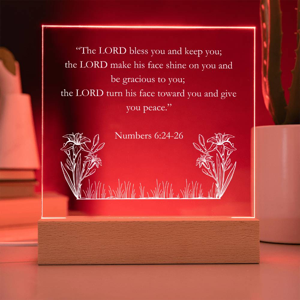 Numbers 6:24-26 Acrylic Square Plaque