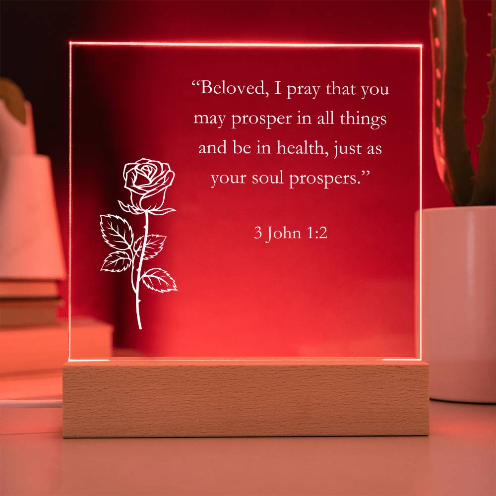 3 John 1:2 Acrylic Square Plaque