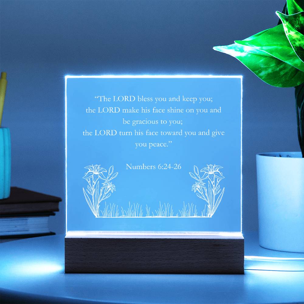 Numbers 6:24-26 Acrylic Square Plaque